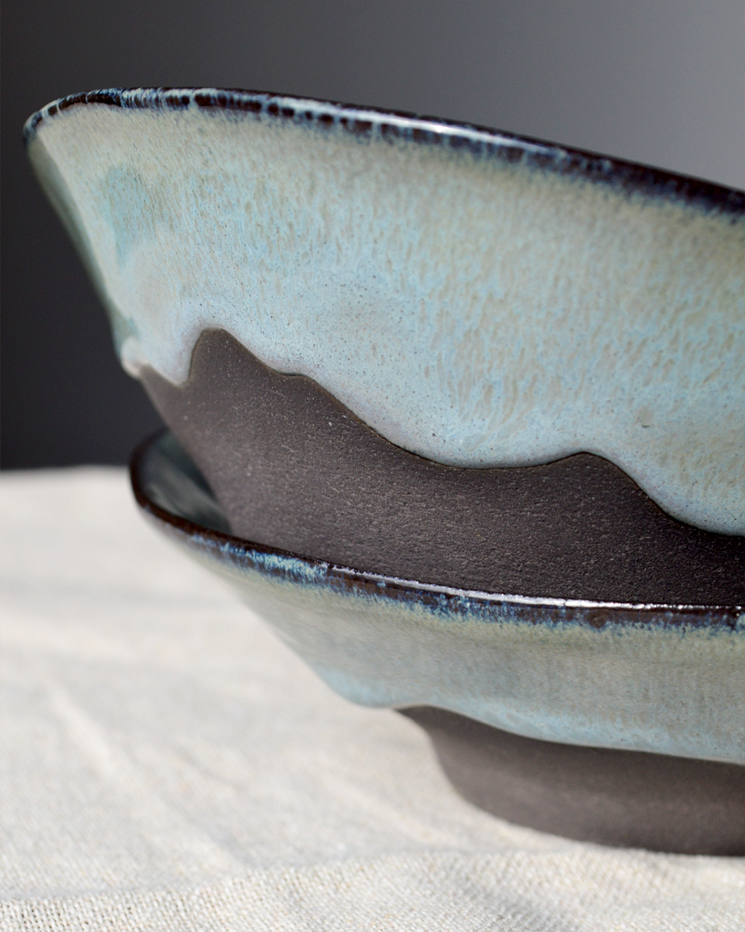 Black Dessert Bowl Pair