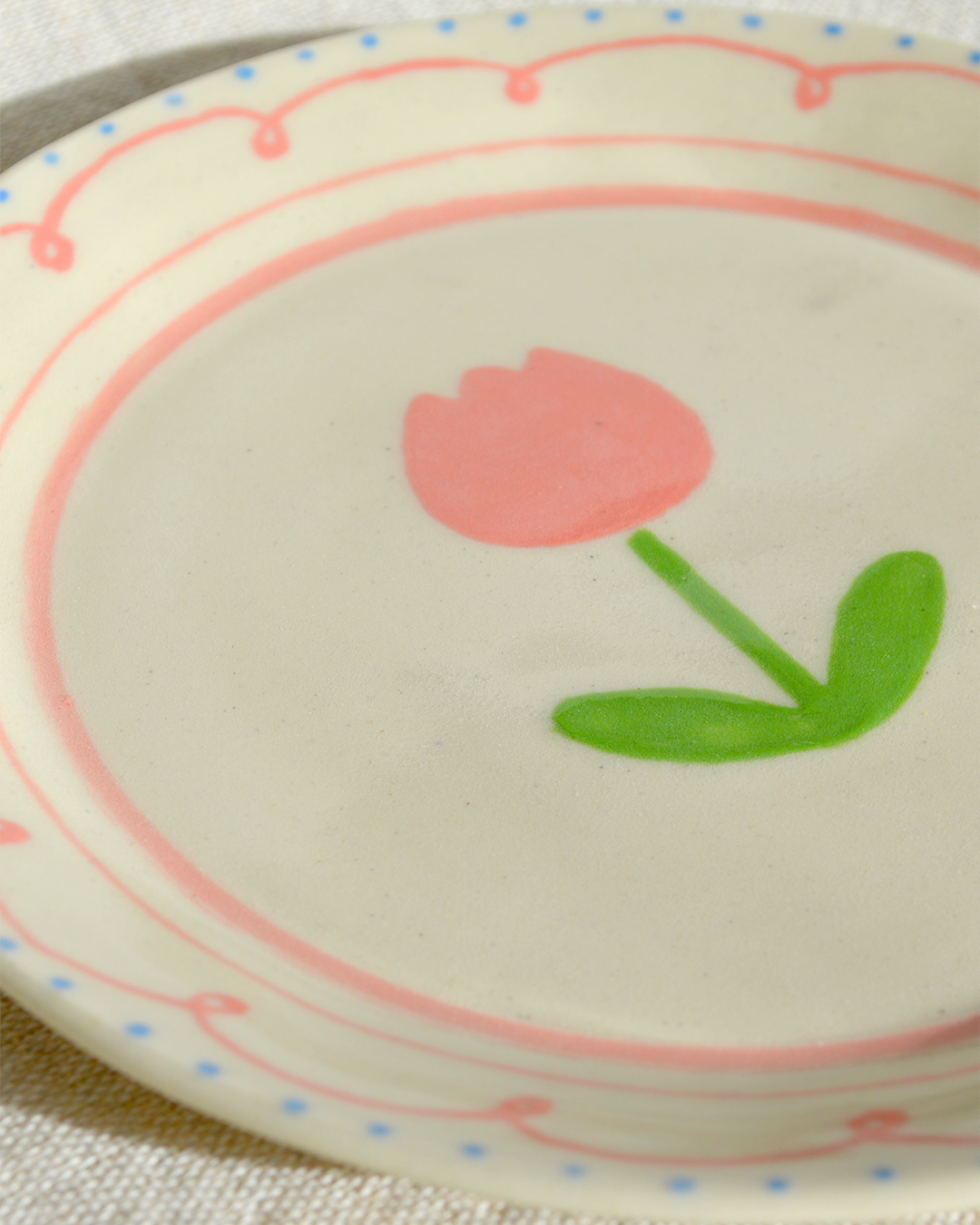 Pink Flower Side Plate