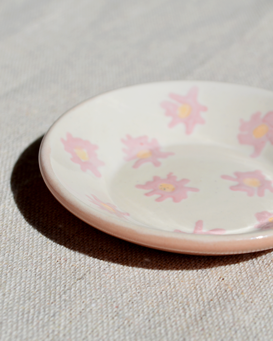 Pink Flowers Trinket Dish