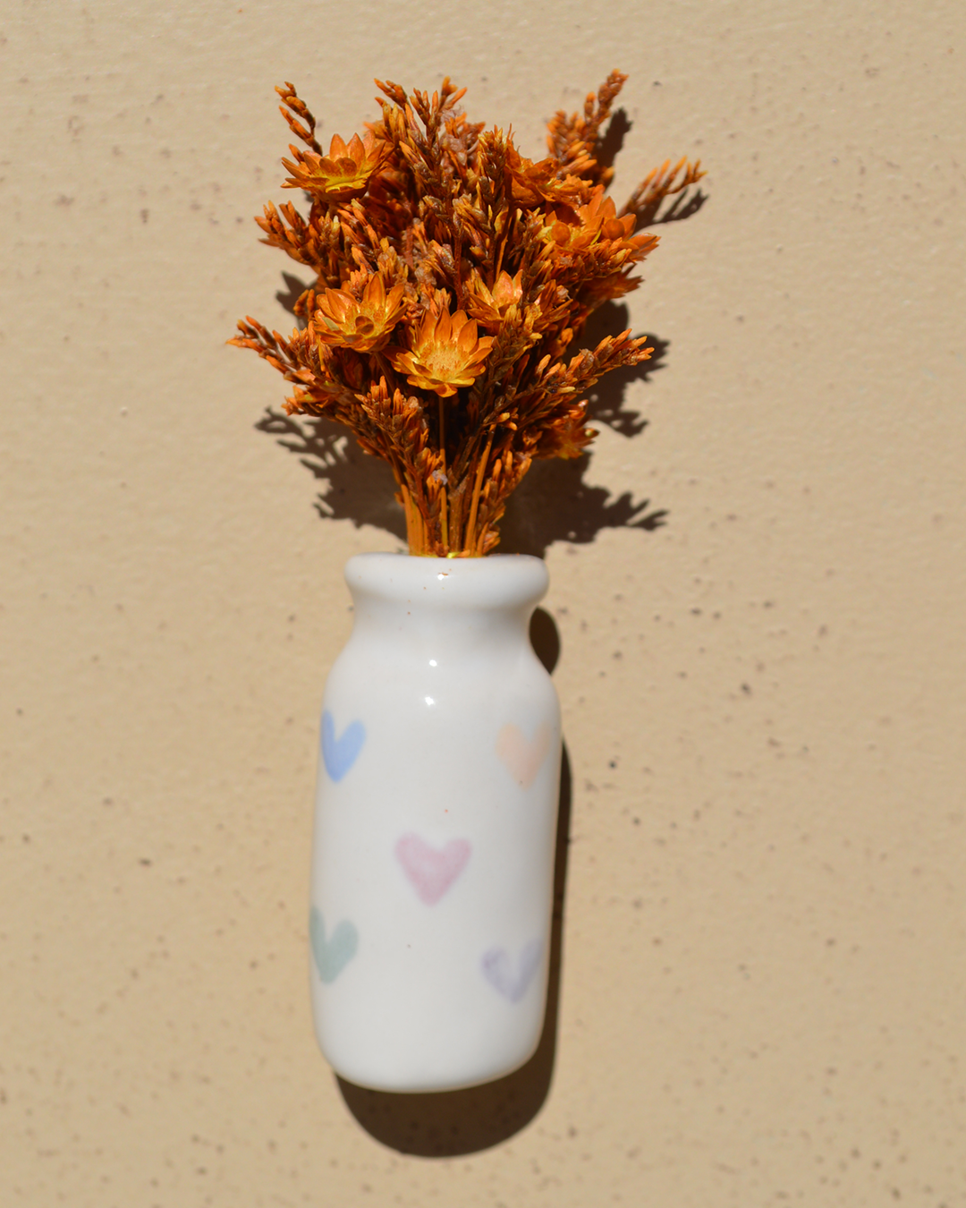 Dried Flower Colourful Hearts Magnet