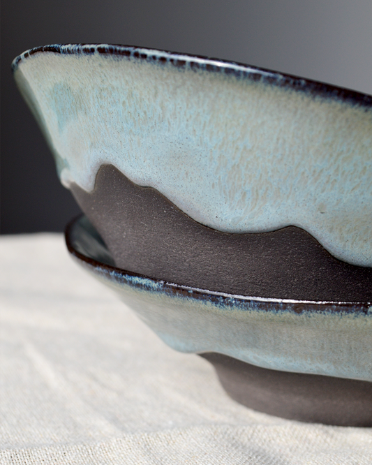Black Dessert Bowl Pair