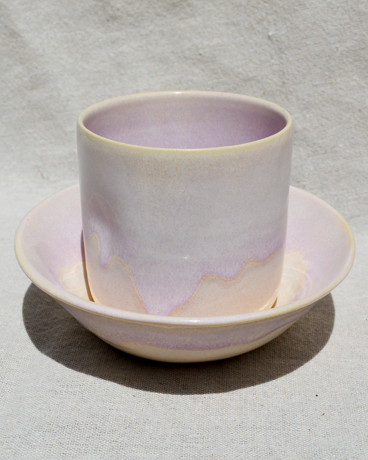 Pink Pinched Tumbler + Bowl Set