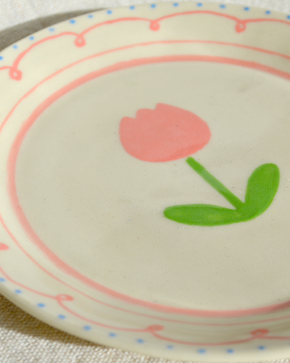 Pink Flower Side Plate