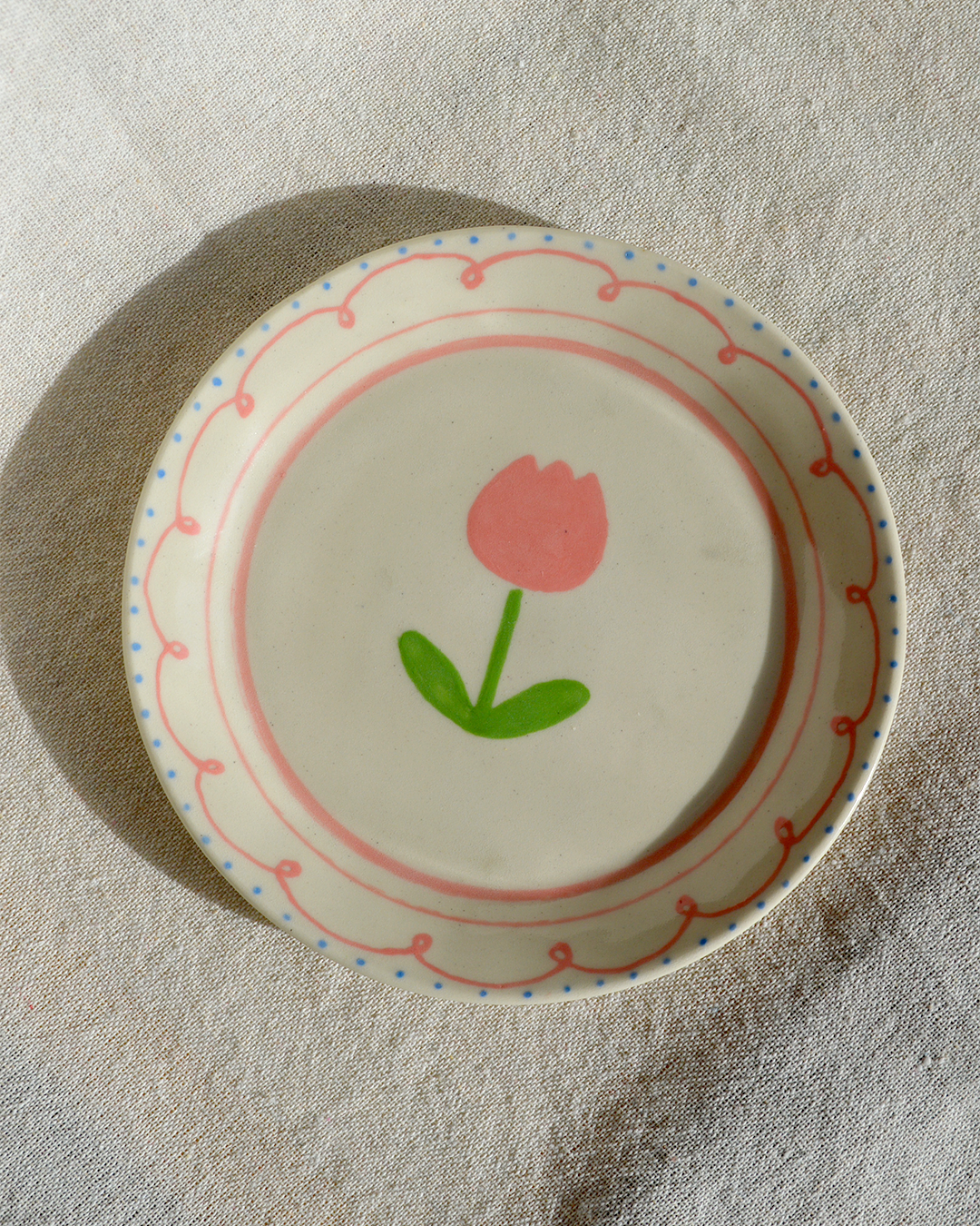 Pink Flower Side Plate
