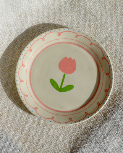 Pink Flower Side Plate
