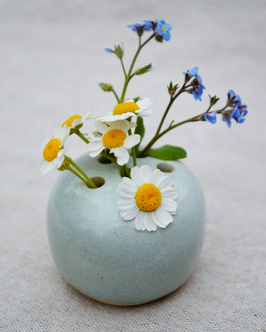 Blue Round Flower Vase
