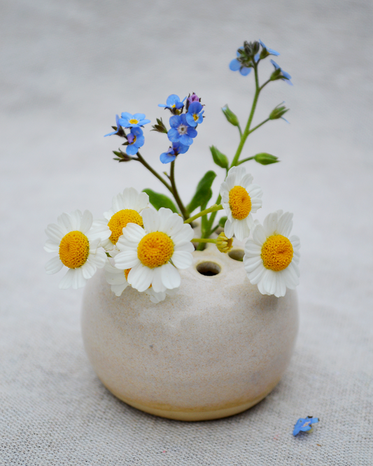 Cream Round Flower Vase