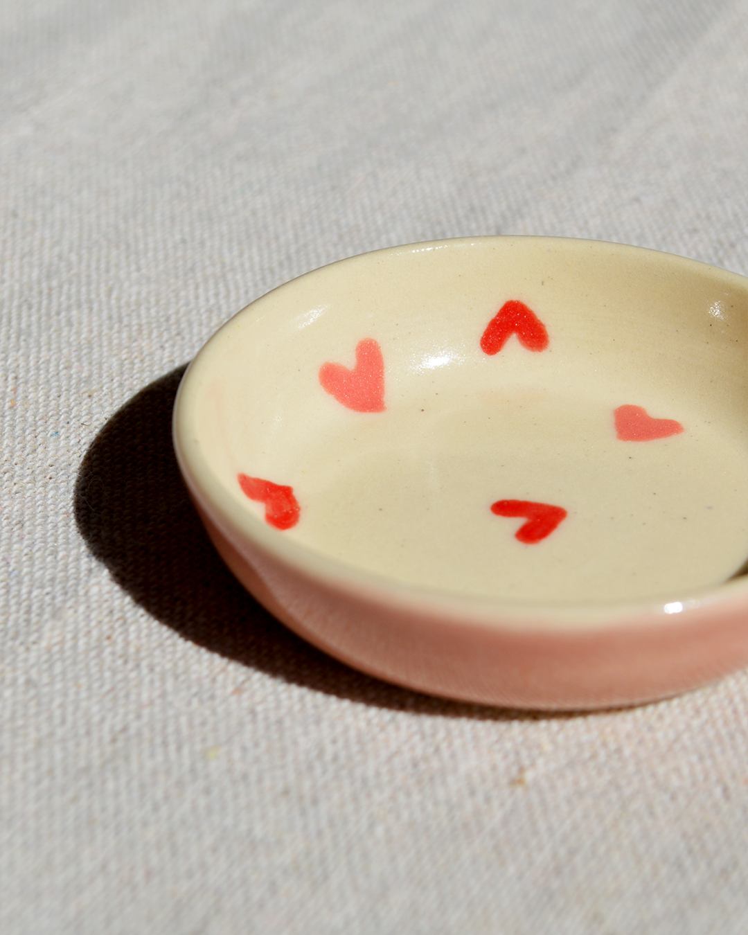 Pink and Red Hearts Trinket Dish