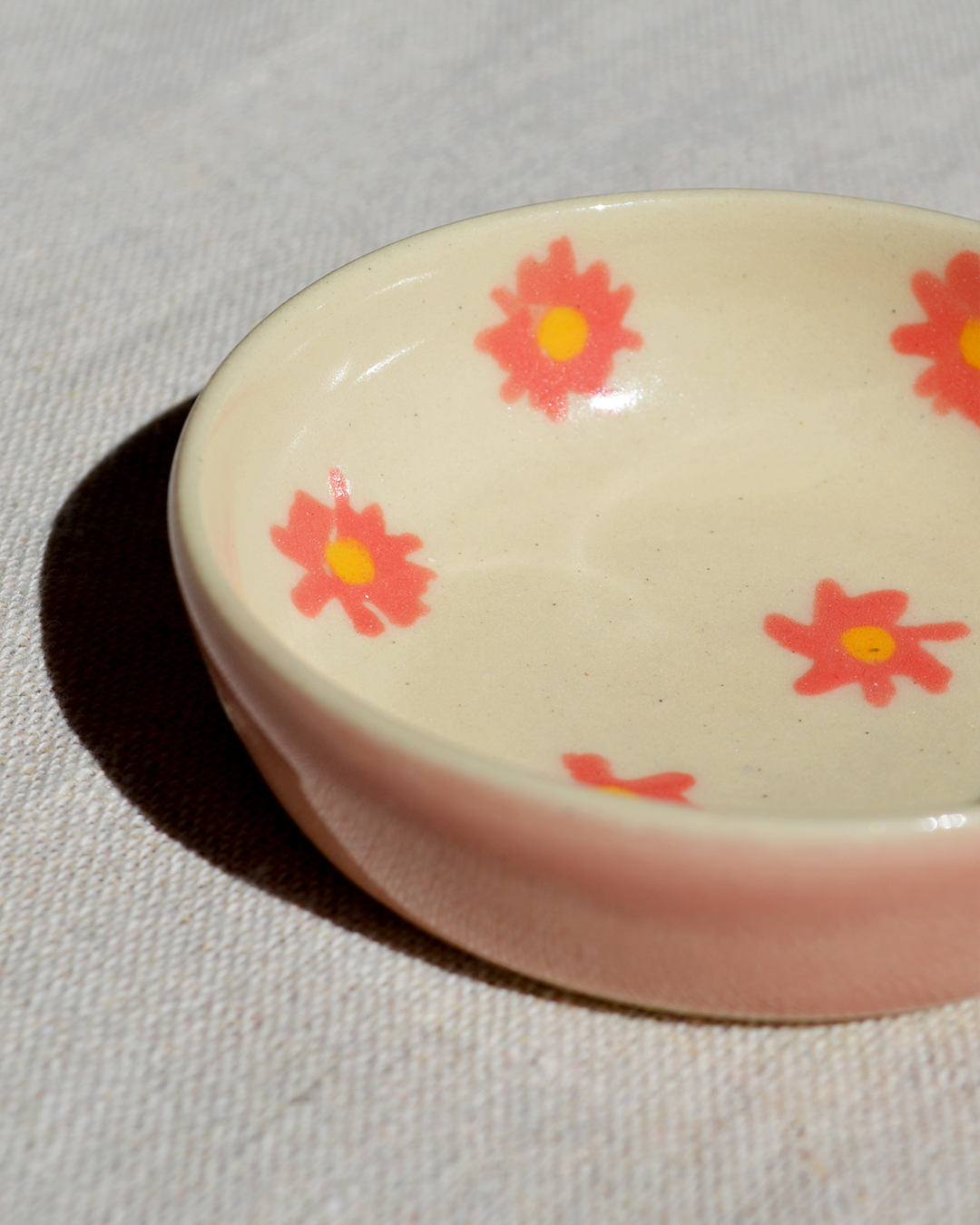 Pink Flowers Trinket Dish