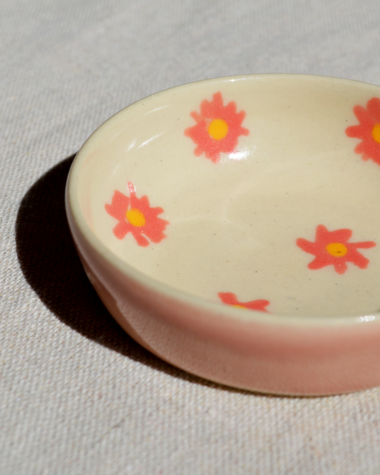 Pink Flowers Trinket Dish
