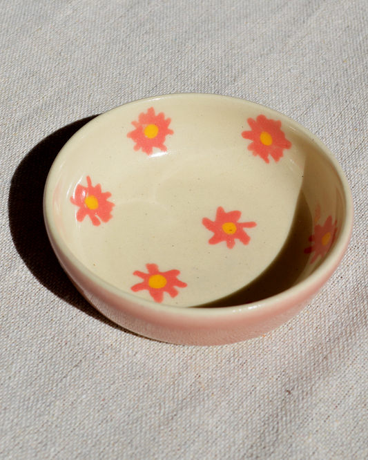 Pink Flowers Trinket Dish