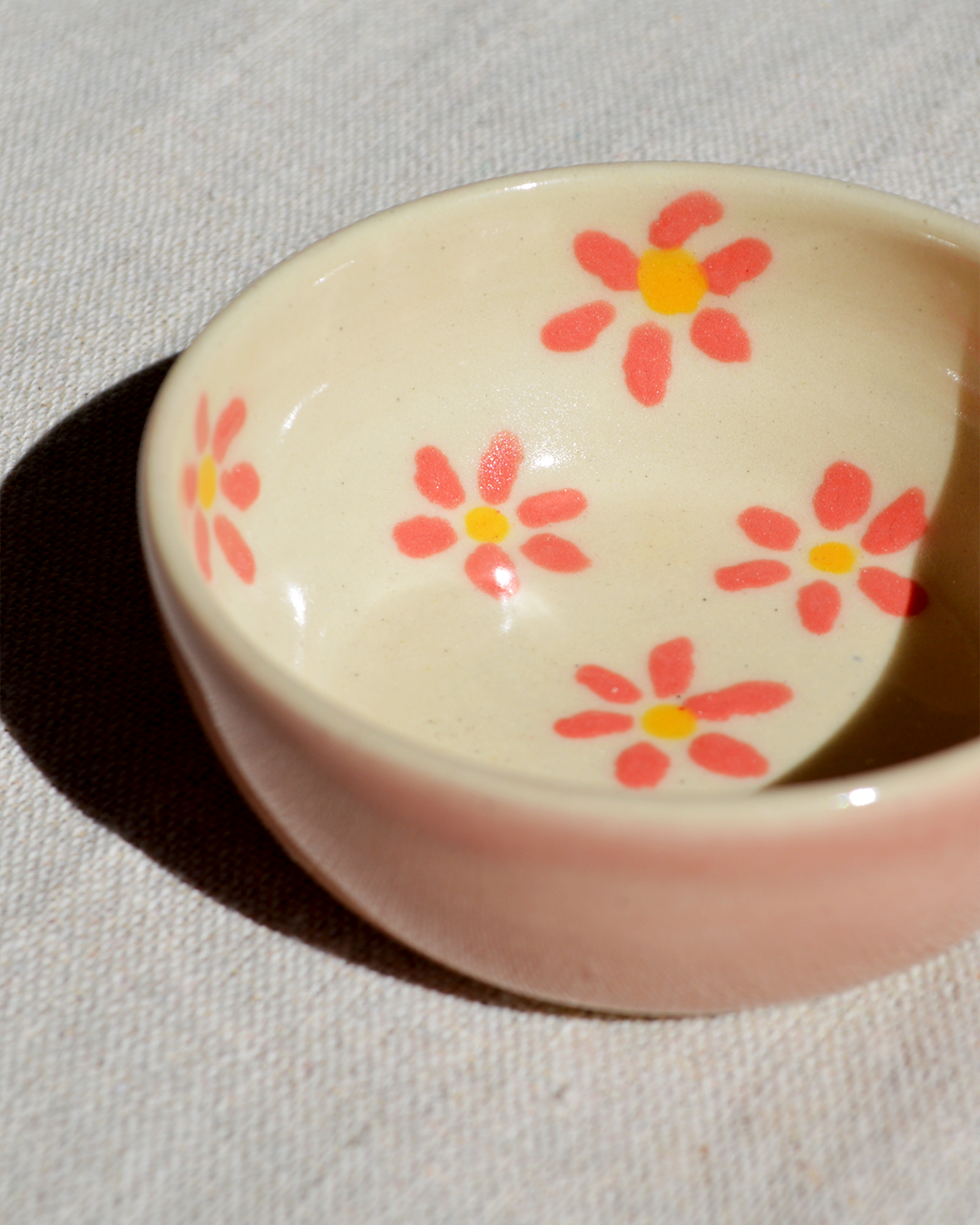 Pink Flowers Trinket Dish