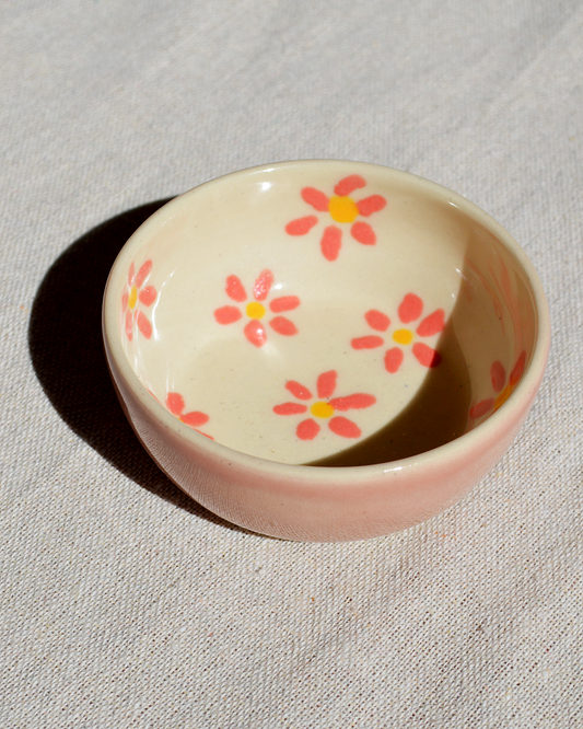 Pink Flowers Trinket Dish