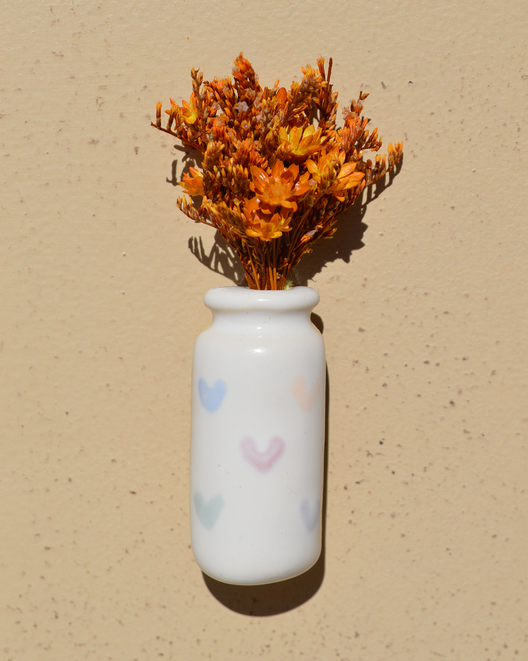 Dried Flower Colourful Hearts Magnet